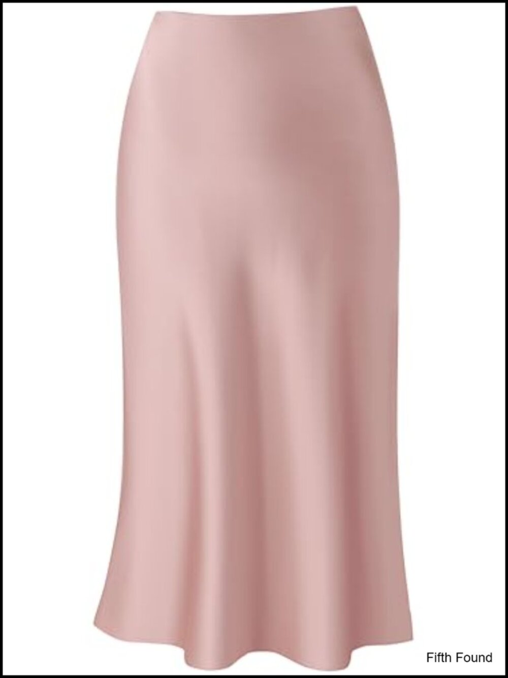 Midi Skirt High Waist Silk Satin Elasticized A-Line